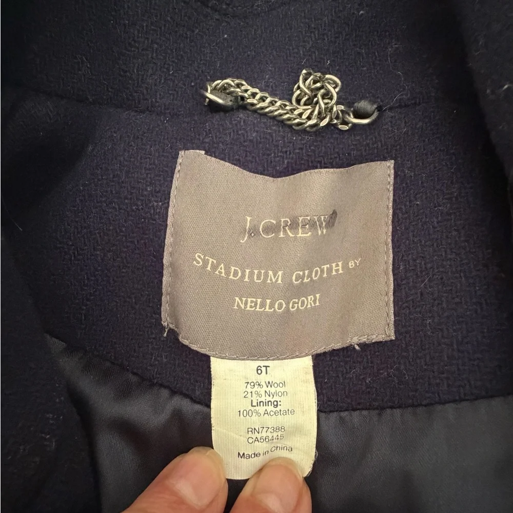 J. Crew Navy Double-Breasted Peacoat with Gold Buttons wool - Picture 2 of 3